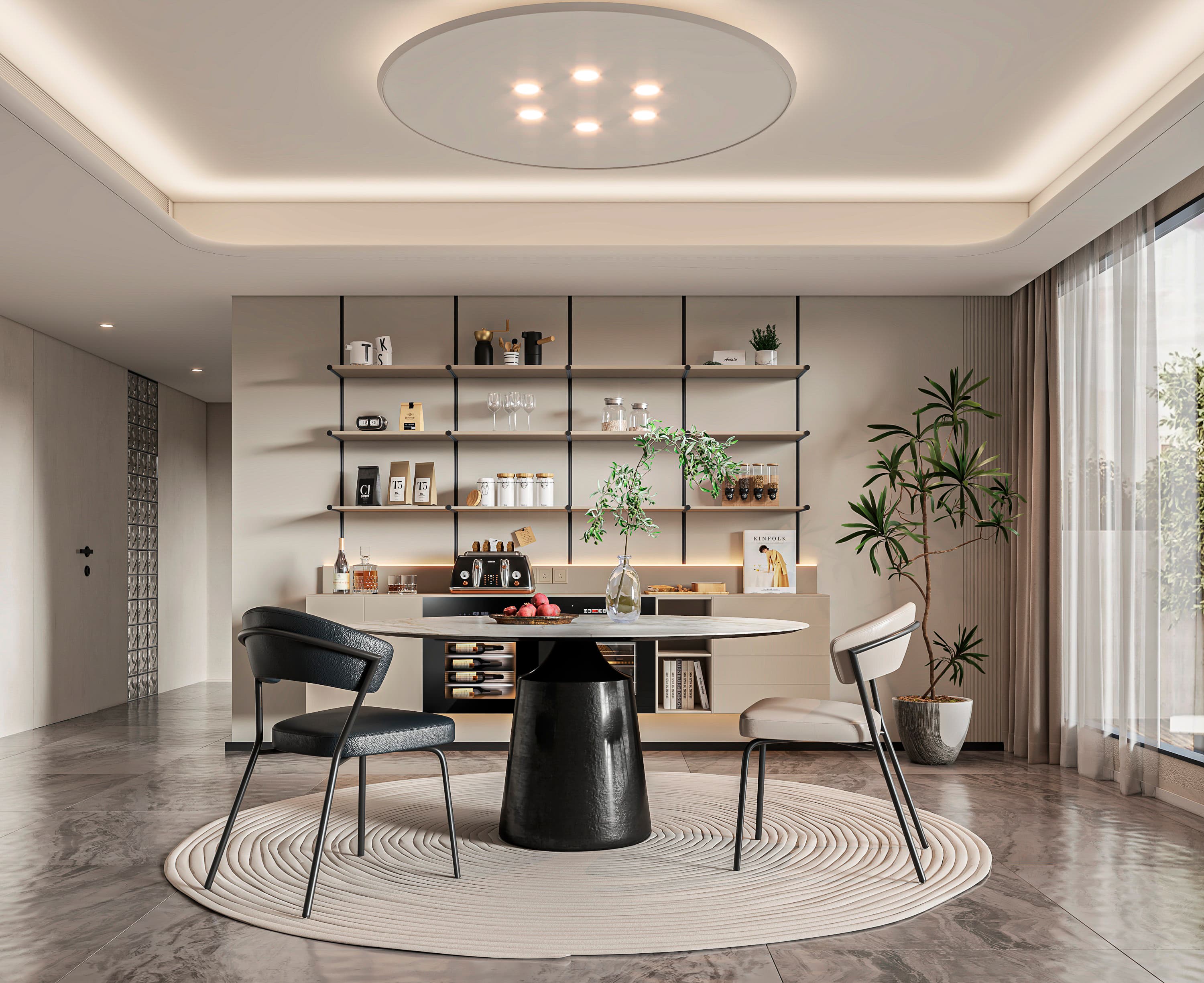 Kitchen with modern amenities