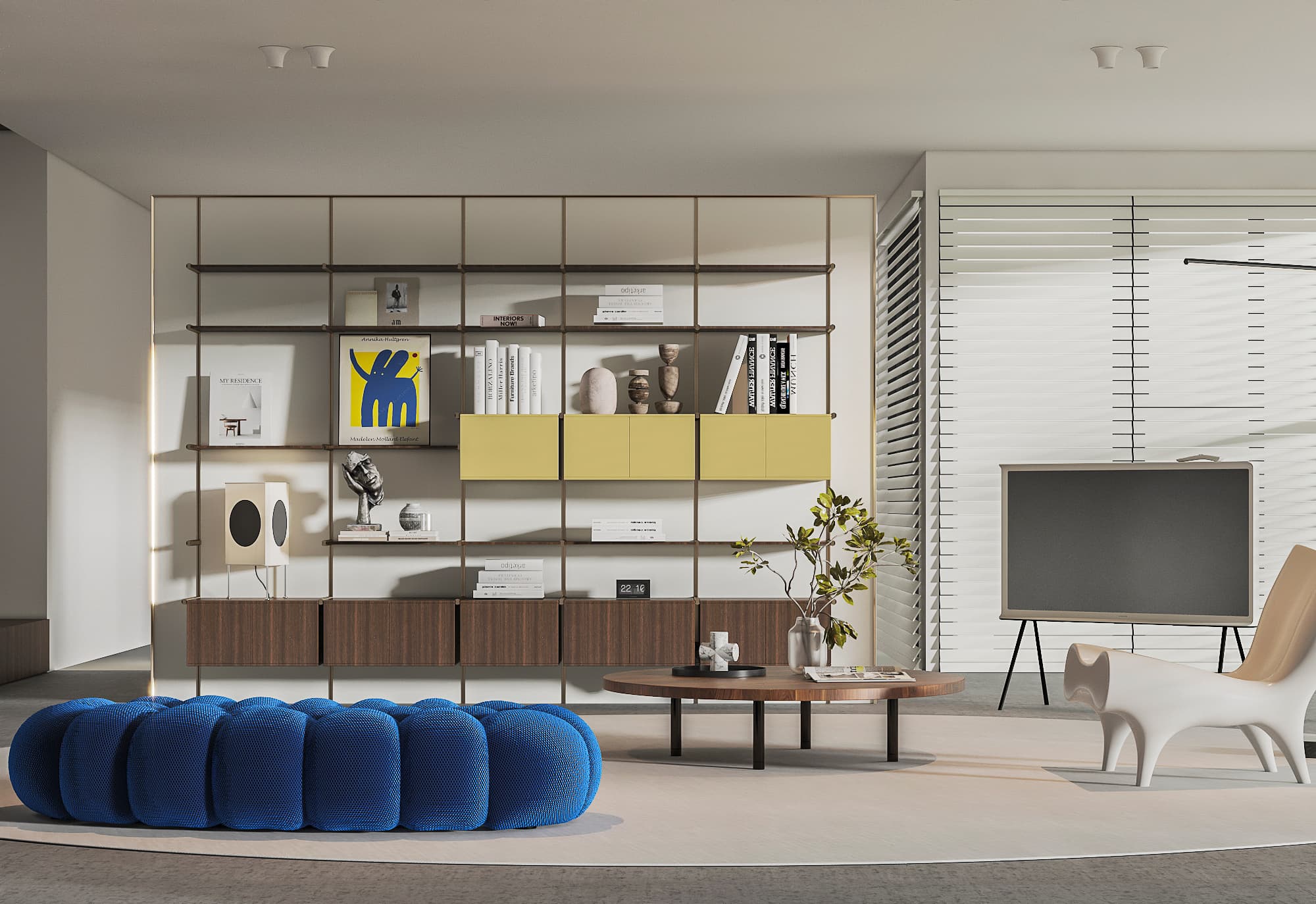 Open workspace with custom millwork